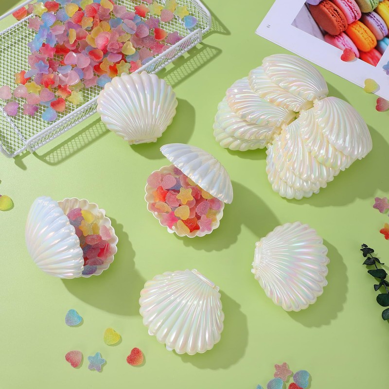 Ipetboom Sea Shell Candy Boxes, 30pcs Seashell Party Favor Container,