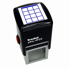 Ukulele Chord Blank Self-Inking Rubber Stamp Ink Stamper - 1 Inch Small - Blue Ink