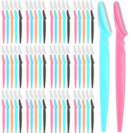 Phyyixs 100 Pcs Eyebrow and Face Razors for Women and Men, Multi-Color Facial Shavers with Protective Covers, Safe for Beginners
