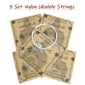 Cheerock 5 Set Nylon Ukulele Strings, Ukulele Strings for Soprano Concert Tenor Ukulele 21 23 26 Inch, Replacement Ukulele Strings Kit