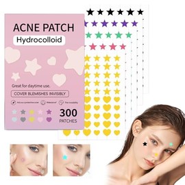 300 Piezas Lindos Parches para,parches hidrocoloides para acné,parches de estrellas para acne,Pimple Patch Múltiples formas,Para Todos Los Tipos de Piel.(EstiloⅠ)