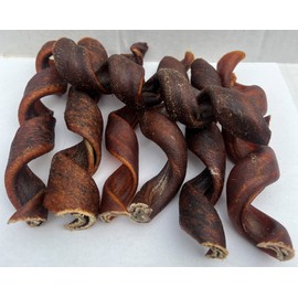 HDP Collagen Natural Curly Bully Sticks Color:Curly Size:6" Pack of 12