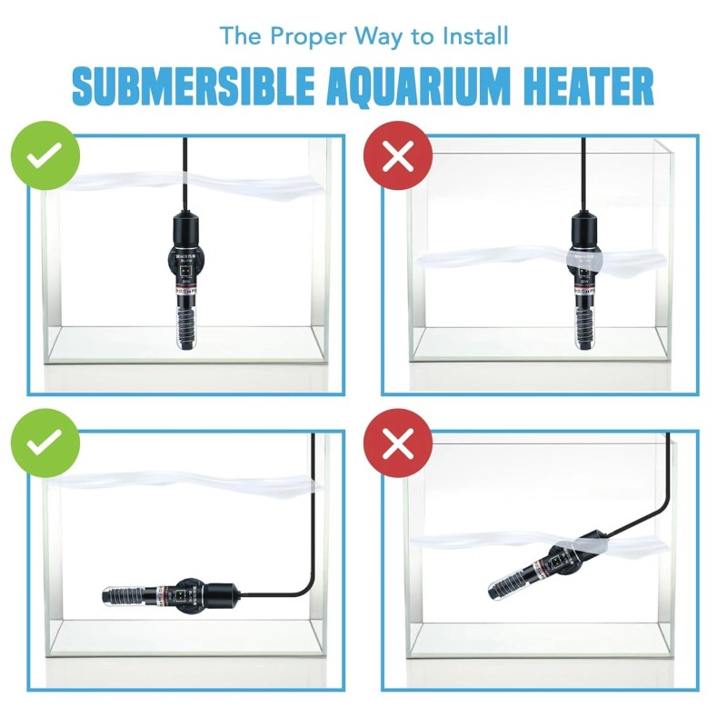JOR Submersible Betta Heater with Sticker Thermometer for Aquarium &