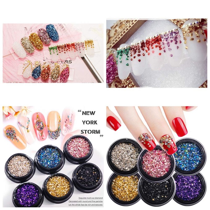 Crushed Glass Irregular Metallic Chips Sprinkles Chunky Glitter Transparency AB