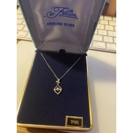 Jewels by Felice Vintage Estate Signed JF Felice Sterling Silver Pendant Spinel Accent NOS New