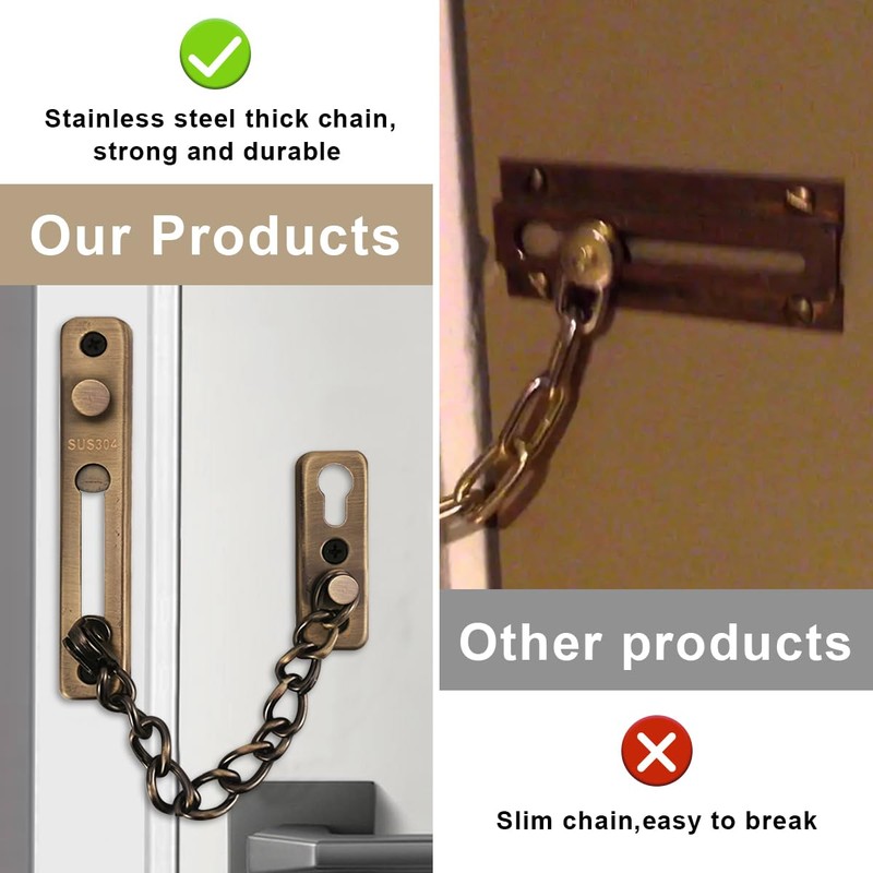 Anti-Theft Chain 304 Stainless Steel Door Chain with Screw Door