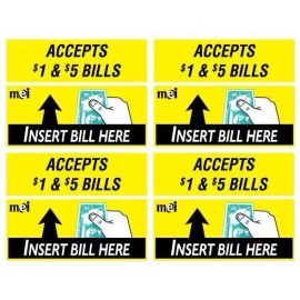 Mars MEI $1/$5 validator labels, 4 label sets fits VN series, fits VN2501, VN2502