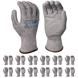 Armor Guys Basetek Protective Work Gloves – PU Palm Gloves for Dry & Light Oil Grip – A3 Cut Resistant Gloves - Light Manufacturing, Sheet Metal Handling or Construction Gloves, Size XXL, 1 Pair