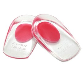 1 Pair Gel Heel Cushion Heel Cup Support Pads Cushion for Plantar Plantar Fasciitis Heel Pain Rose Red (S)