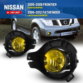 Fog Lights for Nissan 2005-2009 Frontier / 2005-2012 Pathfinder Lamps Assembly Driver Passenger Replacement Amber Yellow