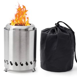 Hojalis Tabletop Fire Pit, 2025 Upgraded Smokeless Stainless Steel Tabletop Fire Pit, Mini Table Top Firepit with Carry Bag, Portable Smokeless Tabletop Firepit for Camping Outdoor Patio Garden Picnic