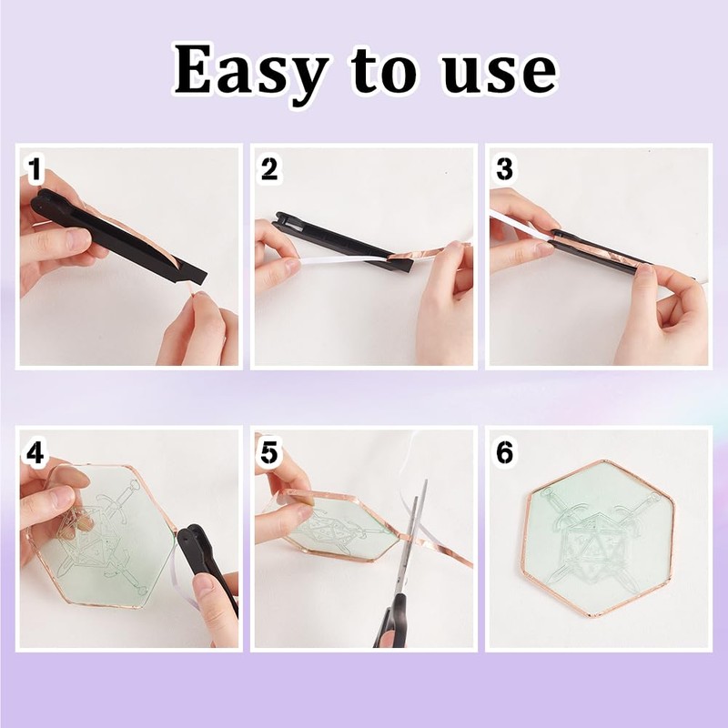 AHANDMAKER 2 Pieces Stained Glass Hand Foil Cutter Copper Foil