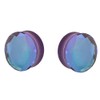 So Scene Aurora Borealis Double Saddle Glass Ear Gauges (16MM