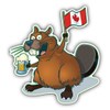 Beaver Canada Flag Happy Cartoon Sticker Decal Design 4" X 5"