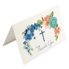 Christian Thank You Cards, Floral Cross Design with Envelopes (4
