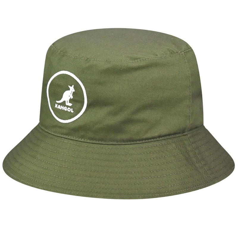 Kangol Women's Cotton Bucket Beret Hat, olive green