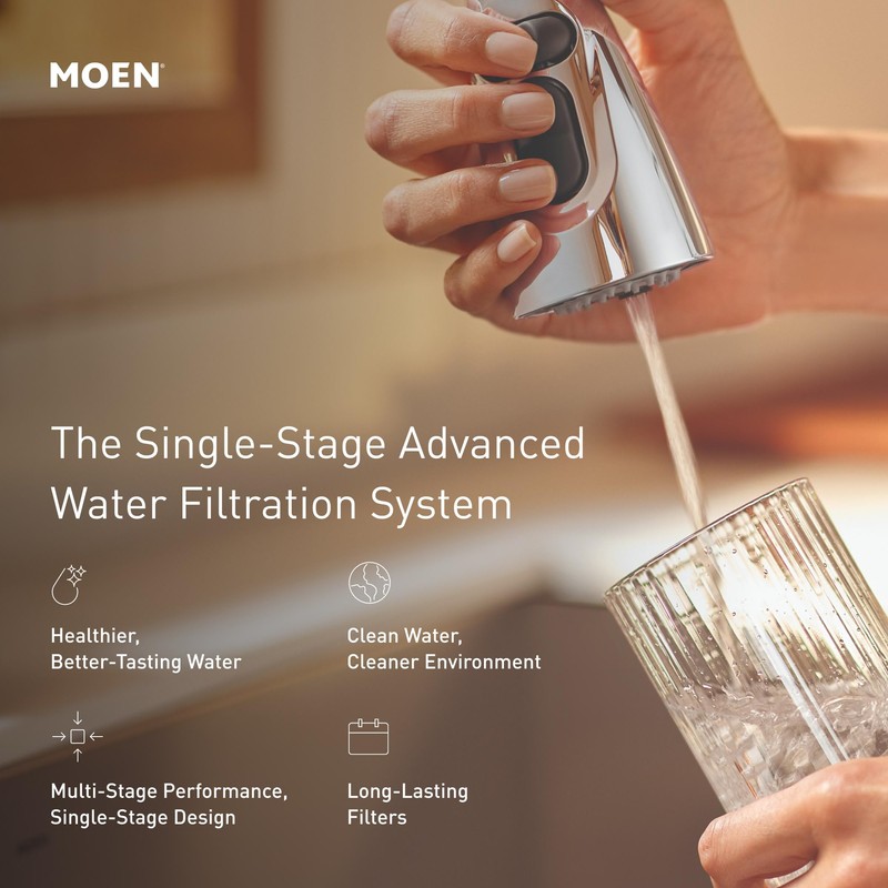 Moen Black Single Stage Under Sink Advanced Water Filtration System