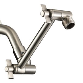 Shower Head Extension Arm, 6 Inch Adjustable Shower Arm Extender for Handheld/Fixed/Rain Shower Head, All Metal Showerhead Arm with G1/2 Universal Connector, Easy Installation, Brushed Nickel
