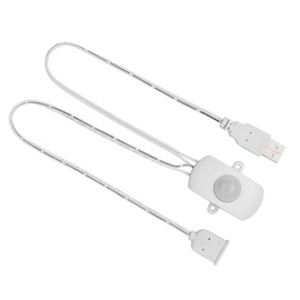 Tihebeyan MINI PIR STRIPTEO LED Movement Sensor Detector, Automatic Energy Efficiency Light for Bathrooms, USB Interface (White)