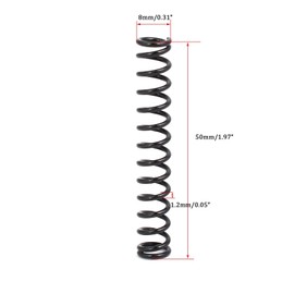 TOP-VIGOR 20Pcs Compression Spring, 1.2mm Wire Dia, 8mm OD, 50mm Free Length Dual Extended Durable Dual Hook Tension Spring for Furniture Screen Doors Repair Projects