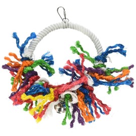 A&E CAGE Company HB545 Happy Beaks Rope Swing preening Assorted Bird Toy, 8 by 11"