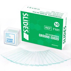 ZEEGOO Microscope Slides, Ultra-Clear Blank Microscope Slides and Covers - 50 Slides, 100 Coverslips, Optical Glass Slides for Microscope, Microscope Accessories for Experiments and Analyses