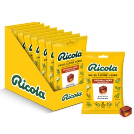 Ricola Original Herb Cough Drops, 21 Count (Pack of 8) Cough Suppressant Throat Drops with Naturally Sourced Menthol, Pleasing Herbal Taste for Coughs & Throat Irritation Symptom Relief