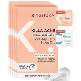 ZitSticka Extra Strength Killa Acne Patches for Face - World's Most Potent Pimple Patch with Fast-Acting Microdarts - Starts Working within 2 Hours for Deep, Early-Stage Zits & Blemish - 20 Count