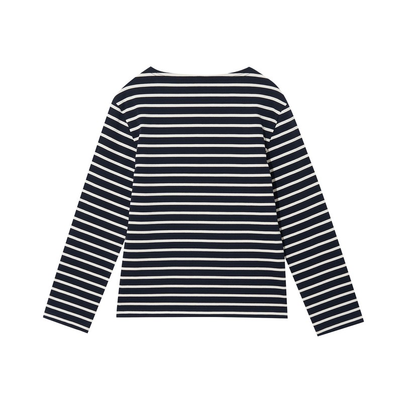 캉골 [Kangol] Women's Stripe Long Sleeve 3547 Navy