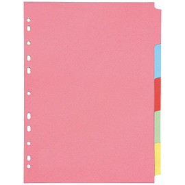 Q-Connect 5-Part Subject Divider Multi-Punched A4 KF26081