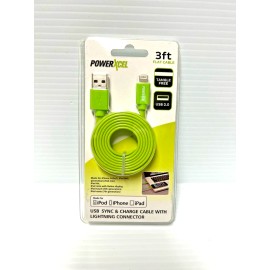 Powerxcel NEW PowerXcel  USB to Lightning Sync & Charge Cable GREEN 3 Ft. With Free Gift!!