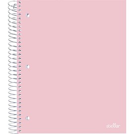 Office Depot® Brand Stellar Poly Notebook, 8-1/2" x 11", 5 Subject, College Ruled, 200 Sheets, Blush
