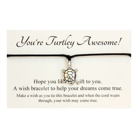 Lucor You Are Turtley Awesome | Turtle Wish String Bracelet | Inspirational Gifts | End of Year Gift | Pass Exam Gifts | Graduation Gift(Black)