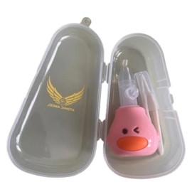 Atomic Angel Baby Nasal Aspirator, Pink Duck Design with Anti-backflow, Storage Case and Cleaning Tool, 0+ Months