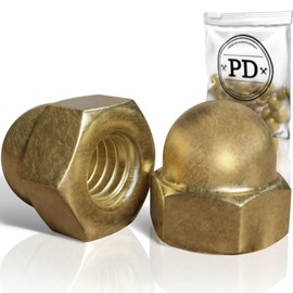 PD® Cap Nuts M6 (DIN 1587) | High-Quality Brass Cap Nuts | Protective Caps Nuts Brass Nuts in High Shape for Screws, Threaded Rods & Threaded Bolts | Pack of 15
