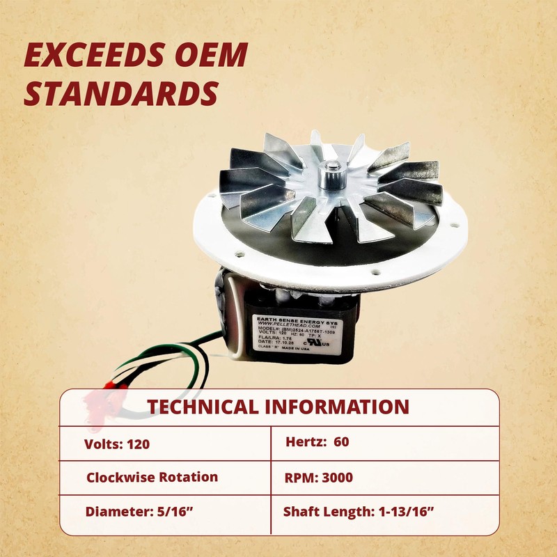 Englander Pellet Stove Combustion Blower Kit w/paddle For New England