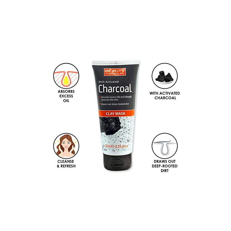 Beauty Formulas With Activated Charcoal Clay Mask 100 millitres
