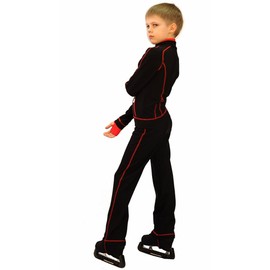 IceDress Figure Skating Outfit - Todes for Boys(Black with Red Line) (AM)