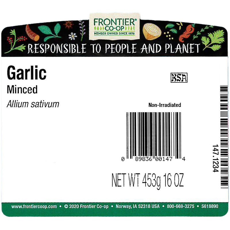 Frontier Natural Products Minced Garlic 16oz 453g