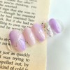 Purple Garden Handmade Nail Tips - Short Oval / 보랏빛