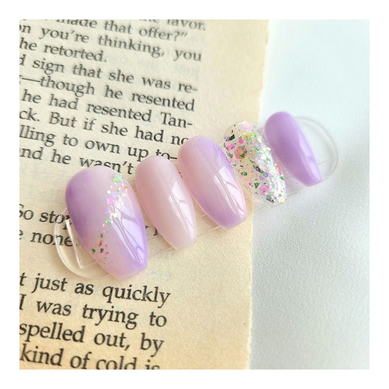 Purple Garden Handmade Nail Tips - Short Oval / 보랏빛