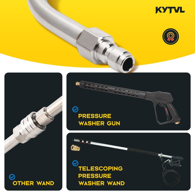 Pressure Washer Extension Wand with Gutter Cleaner Attachment, 30° 90°