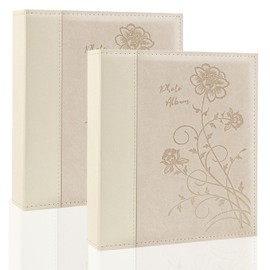 Álbum de fotos de 8 x 10 pulgadas, 2 paquetes de bolsillos transparentes, cubierta de piel, álbum de fotos, cada uno tiene capacidad para 50 fotos verticales de 8 x 10 pulgadas, libro de fotos para