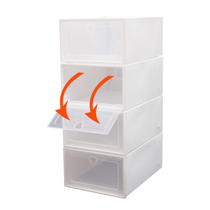 Gdrasuya10 20x Stackable Foldable Shoe Box Household Storage Plastic Cabinet