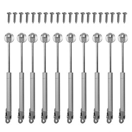 KEILEOHO 10 PCS Hydraulic Support Cabinet Hinge, 100N Soft Close Gas Strut Lift Support Cabinet Hinges with Mounting Hardware for Kitchen, Cupboard