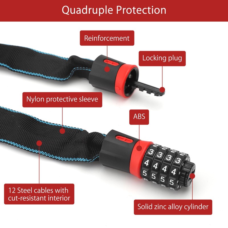 Bicycle Lock Combination Lock Bicycle Lock High Security Bike Lock