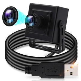 ELP Webcam 5MP Wide Angle 170 Degree Fisheye Lens HD Mini USB Camera Aptina MI5100 CMOS Sensor Webcam Windows/Mac/Linux/Andorid 5MP Web Conferencing Camera PC External Camera USB500W05G-BL170