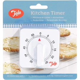 Tala Classic 1 Hour White Mechanical Timer, 60 Minute Adjustable Timer with Loud Ringer, Perfect for your Cooking and Baking needs, Made using BPA Free Plastic