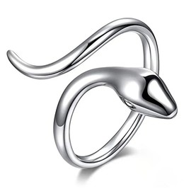 925 Plated Silver Snake Ring for Women Men,Cute Mouse Forefinger Rings Goth Animal Wrap Rings Jewelry Birthday Christmas Gift for Women's Size 6#