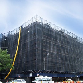 Safety Debris Construction Heavy Duty Netting (10' x 150', 1/16" Mesh, Black) - Fire Retardant, UV Treated for Scaffolding, Dust Control, Construction Barrier Fencing, Wind Block, and Site Protection